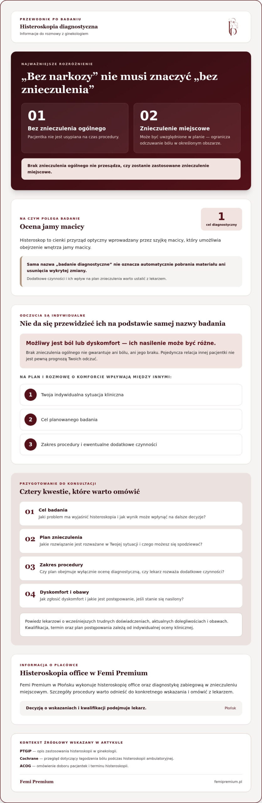 Histeroskopia diagnostyczna bez narkozy - przebieg, odczucia i świadoma decyzja